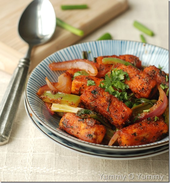 Paneer do pyaz (dry)