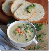 Creamy chicken and veg soup