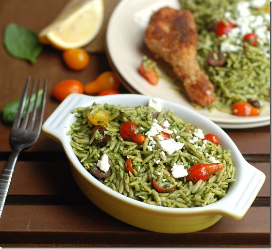 Spinach pesto pasta