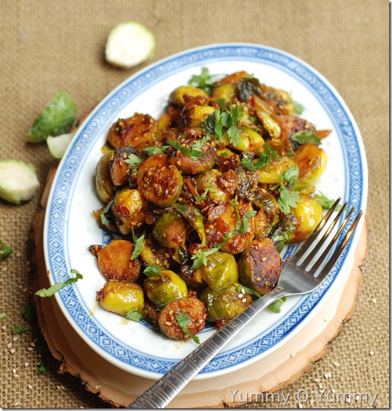Stir-fried brussels sprouts