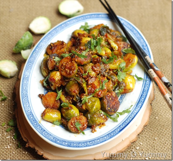 Stir-fried brussels sprouts