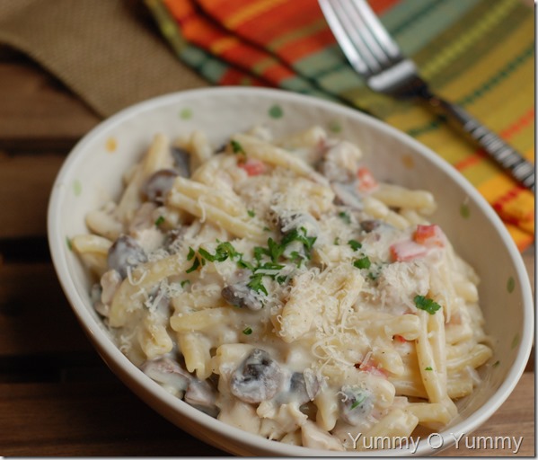 Pasta in white sauce