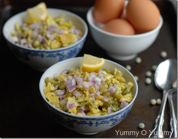 Peas and egg stirfry